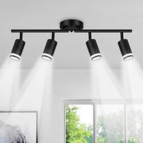 Btcl-4l Spiglamm 4-light Kitchen Lighting Fixtures Ceiling Mount Black Track Semi Flush