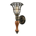 14231 Spun Light Wood 1 Wall Vintage Rust Lighting Elk Sconce