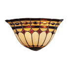 08032-bc Stained Diamond Wall Glass Burnished Sconce Elk Lighting Copper Ring