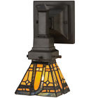 153637 Stained Sconce Wall Prairie Sierra Mission Meyda Glass Lighting
