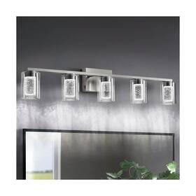 B90-05 Stambord Bathroom Light Fixtures 5 Brushed Nickel Vanity Ligh