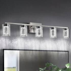 B90005 Stambord Bathroom Light Fixtures 5 Brushed Nickel Vanity O