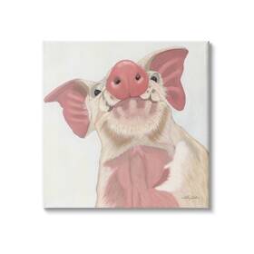 Stupell Industries 196216368994 Pink Pig Snout Adorable Farm Hog Painting Canvas Wall Art 24 X