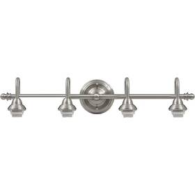 0321910 Style Selections 30.12-in 4 -light Brushed Nickel Traditional Vanity Light Bar