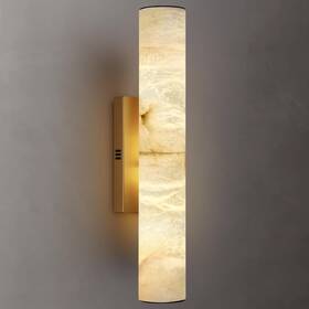 2023121808 Sucelating Alabaster Wall Sconces Gold Spanish Natural Marble Sconce 20 Inch Brass New