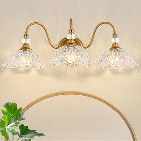 Sun-104ab-3 Sunkryster Vintage Bathroom Vanity Light 3light Matte Brass Finish With Fl