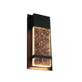 81223-su Sunlite Led Wall Sconce With Rainglass 13.75 Inch T6.5 W 12w Blackfinish 50k-superwhite