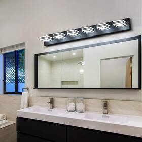 Ym-jqd930 Sunpez 39.98 Inch W Modern Bathroom Vanity Light Fixtures Led 6-lights Matte Black Over