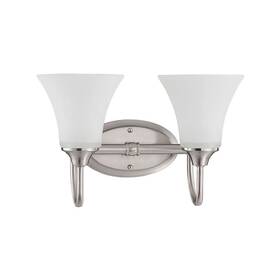F18042-80 Sunset 679771213485 2-light Darby Vanity 100w Medium Base Satin Nickel