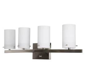 F2534-80 Sunset Lighting And Fans Boca 4-light Vanity Satin Nickel White Opal 27.5 Inch Wx8 T