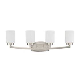 F22014-80 Sunset Lighting Hadley Four Light Vanity Bright In Satin Nickel