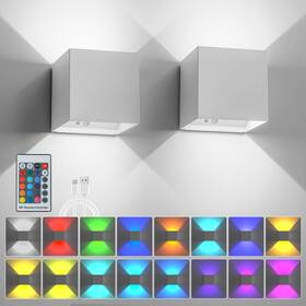 Bdfk001 Surpalig Rgb Led Wall Sconces Set Of 2 Dimmable Rechargeable Remote Control Decor