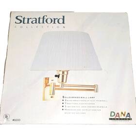 9200 Swing Dana Lighting Stratford Solid Brass Wall Lamp Arm With Shade Hardwired New 9200 Swing Dana Lighting Stratford Solid Brass Wall Lamp Arm With Shade Hardwired New