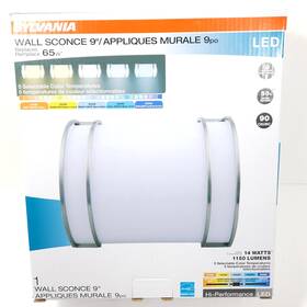 Sylvania 046135655708 Led 5 Color Temp. Modern Wall Sconce 9 Inch 2700k/3000k/3500k/4000k/5000k