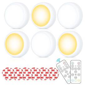 Tq-g4-06a T-dimeen Battery Operated Puck Litghts With Remote Warm Natual Cool White Three Color