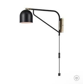 51399 Target Mullin Plug-in Wall Sconce Includes Led Light Bulb Matte Black Globe Electric
