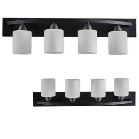 Vnt-1000 The Door Bull Modern 4-light Bathroom Vanity Light Matte Black Fixture With Frosted Glass