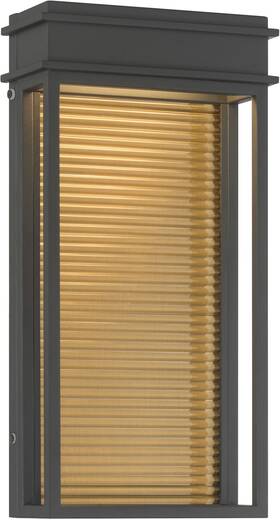 79500-877-l The Great Outdoors 79500-l Clyne 15 Inch Tall Led Wall Sconce - Sand Coal Black