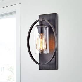 The Lighting Store 797698397733 Anastasia Single Light Wall Sconce With Clear Glass Shade Antique Black N/a