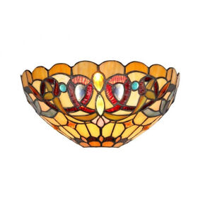 907645 Tiffany Style Wall Sconce Accent Light Lamp Shade Stained Glass Pattern Mission