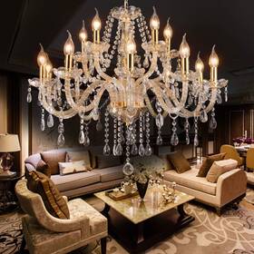 Fba-hygxhg014-17  Timstono 15-lights Gold Crystal Chandelier Ceiling Light Fixture Pendant Lamp Luxurious