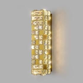 Tkhky 768523333691 Crystal Wall Sconce Lighting Gold Led Light Fixture With Warm/neutral/w