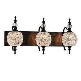 W233-3b Tlolgt Black 3 Lights Vanity Light Fixtures Modern Bathroom Lighting With Thick Cry
