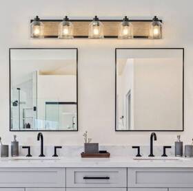 Lxt-40bk2-y Tmfxgx Model # 40 Inch Farmhouse 5 Light Bathroom Vanity Fixture