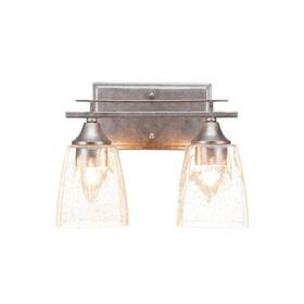 132-as-461 Toltec Lighting Uptowne 2 Lt Bath Bar Dark Granite 4.5 Inch Clear Bubble Glass -
