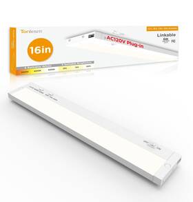 Lumilink-16in Tonlesm 16 Inch Under Cabinet Lighting Plug In 9w 120v 3 Color 3000k/4000k/5000k