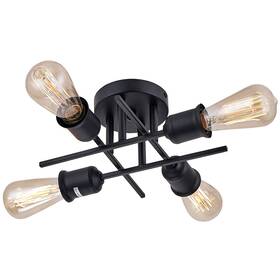 Tophort 779186676667 Semi Flush Mount Ceiling Light Fixture Black Vintage Metal Sputnik Chandelie