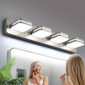 Hj0w28-4 Torondo 4 Light 27 Inch 5000k Led Bathroom Vanity Lights Brushed Nickel Rotate Fixtures