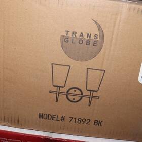 71892-bk Trans Globe Horizon 2-light Bathroom Vanity Light Black 15.5 Inch - Missing 1 Shade