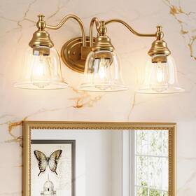 Thcl-td0022 Tribesigns 3-light Bathroom Light Fixtures Modern Vanity With Gold