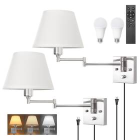 Trlife 732688552976 Wall Sconces Plug In Remote Control Dimmable Sconce And Adjustab