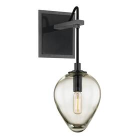 B6201 Troy Lighting Brixton 1-light Wall Sconce Graphite And Black Chrome 15 Inch T