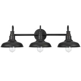 Ssl-108bz Uixe 31.13 Inch 3- Light Dark Bronze Retro Vanity With Steel Shade