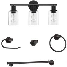 Ssl-81963 Uixe 23.6 Inch 3-light Bronze Modern Bathroom Vanity Light With Brown Clear Glass