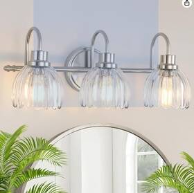 Unicozohome 760518457702 Bathroom Light Fixtures 3-light 20 In Brushed Nicke Vanity Bathroom/hallway