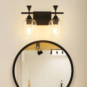 Unicozohome 760518458785 2025 Upgrade 2-light Bathroom Light Fixtures Matte Black Vanity Lights For B