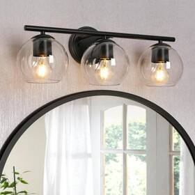 0773i3hd23845qz Uolfin Industrial Black Bathroom Vanity Light 21.5 Inch 3-light Modern Globe