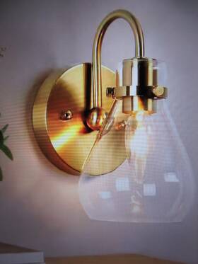 Uolfin 47bmjehd23788vi Modern Teardrop Bedroom Wall Light S 1-light Brass Sconce Lighting