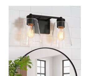 628v7ev7jnb4049 Uolfin Farmhouse Bell Bathroom Vanity Light 2-light Industrial Cone Black