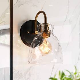 A05081w1 Uolfin Modern Glass Ravilen 1-light Black And Brass Wall Sconce # A05081w1 Uolfin Modern Glass Ravilen 1-light Black And Brass Wall Sconce #