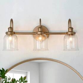 Y7zj6zhd24271qy Uolfin Modern Bell Brass Gold Bathroom Vanity Light 3-light Dome Powder Room