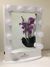 Up Hollywood Classic Large White Mirror Lighted Table Vanity Top