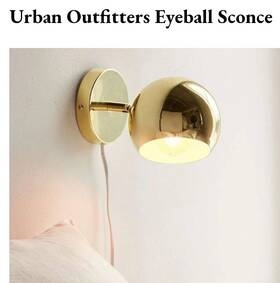 Wl1018 Urban Outfitters Gold Eyeball Wall Sconce 9 In 5