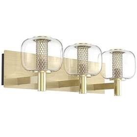 Ursola 750081270211 Bathroom Light Fixtures 21 Inch Vanity With Brushed Brass And Clear