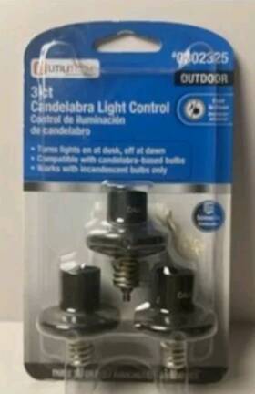 0302325 Utilitech 070686508107 3 Count Candelabra Light Control Outdoor Dusk To Dawn