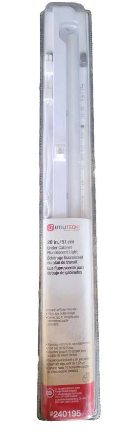 240195 Utilitech 20-in Plug-in Light Bar Under Cabinet Lights Florescent Low Profile